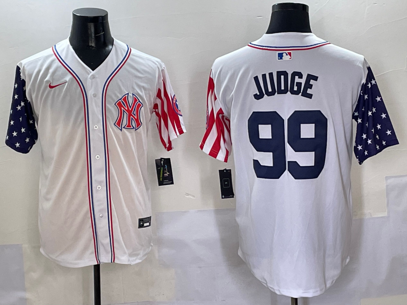 Men's New York Yankees Aaron Judge #99 White Team Jersey